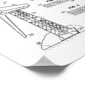 風力タービンロータ1990特許アートホワイト紙 ポスター (角)