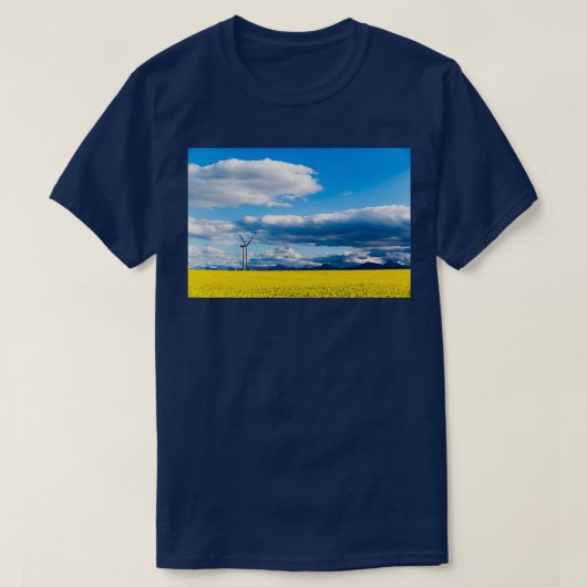 風力タービン再生可能エネルギーAlberta Canada Tシャツ (デザイン正面)