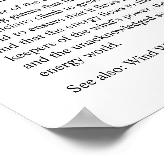 風力タービン技術者パーソナライズされたギフトポスター ポスター (角)