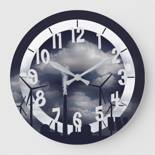 風力太陽の ラージ壁時計 (正面)