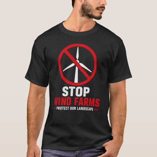 風力発電所の建設中止 私たちの風景を守ろう Tシャツ (正面)
