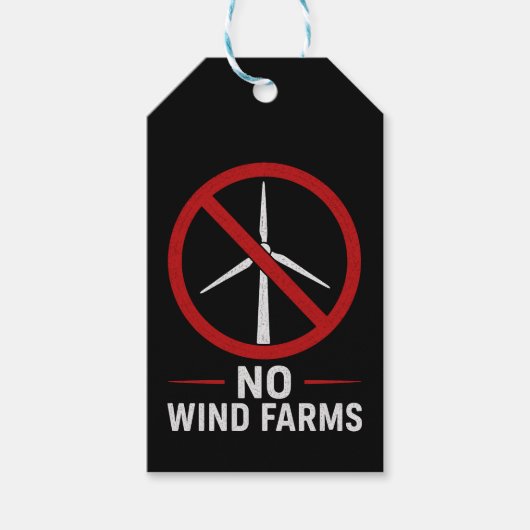 風力発電所反対！風力タービン反対！ ギフトタグ (正面)