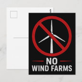 風力発電所反対！風力タービン反対！ ポストカード (正面/裏面)