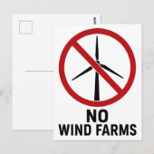 風力発電所反対!風力タービン反対! ポストカード (正面/裏面)