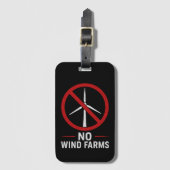 風力発電所反対！風力タービン反対！ ラゲッジタグ (正面縦)