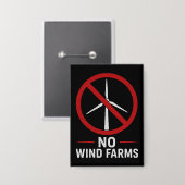 風力発電所反対！風力タービン反対！ 缶バッジ (正面/裏面)