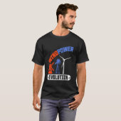 風力発電 WINDPOWER EVOLUTION 面白い 風力 エネルギー Tシャツ (正面フル)