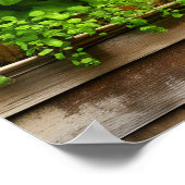 風化かわいらしした木素朴を持つ窓の植物 ポスター (角)