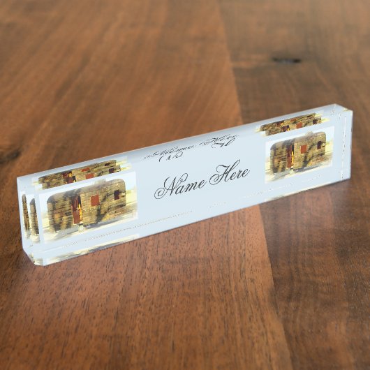 風化させたジプシーのキャラバンThunder_Cove色 デスクネームプレート (側面)