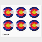 風化させたヴィンテージのコロラド州の州の旗 ラウンドシール (シート)