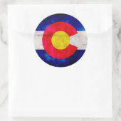 風化させたヴィンテージのコロラド州の州の旗 ラウンドシール (バッグ)