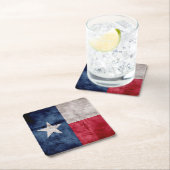 風化させたヴィンテージのテキサス州の州の旗 スクエアペーパーコースター (インサイチュ)