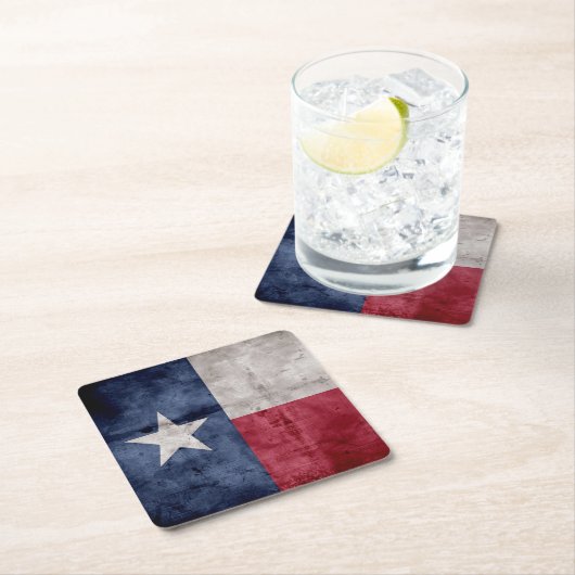 風化させたヴィンテージのテキサス州の州の旗 スクエアペーパーコースター (インサイチュ)