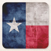 風化させたヴィンテージのテキサス州の州の旗 スクエアペーパーコースター (正面)