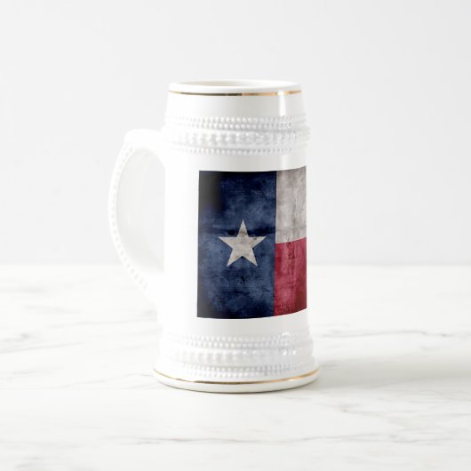 風化させたヴィンテージのテキサス州の州の旗 ビールジョッキ (正面左)