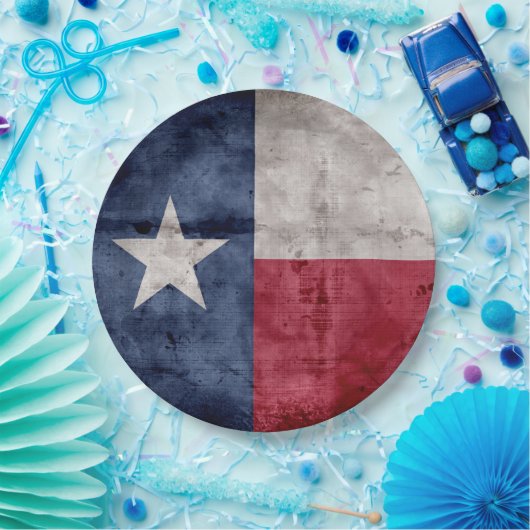 風化させたヴィンテージのテキサス州の州の旗 ペーパープレート (パーティー)