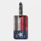 風化させたヴィンテージのテキサス州の州の旗 ラゲッジタグ (裏面縦)