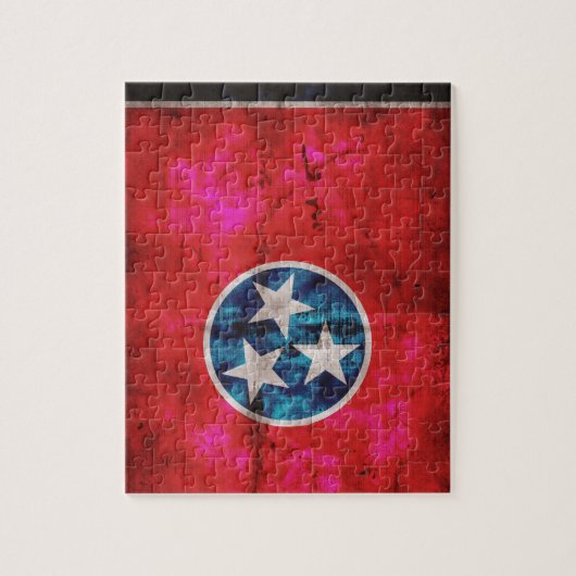 風化させたヴィンテージのテネシー州の州の旗 ジグソーパズル (縦)