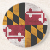 風化させたヴィンテージのメリーランドの州の旗 コースター (正面)