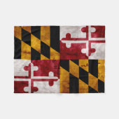 風化させたヴィンテージのメリーランドの州の旗 フリースブランケット (正面(横))