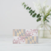 風化させたヴィンテージのメリーランドの州の旗 名刺 (スタンド正面)