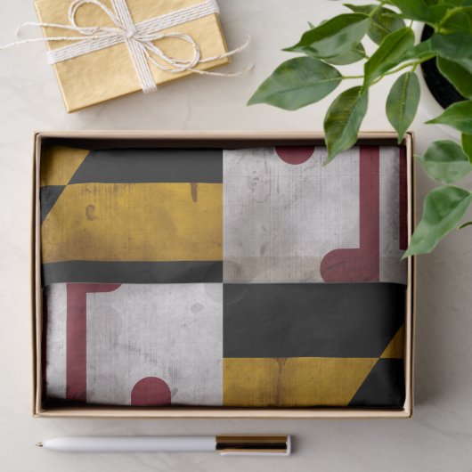 風化させたヴィンテージのメリーランドの州の旗 薄葉紙 (ギフト)