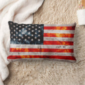 風化させたヴィンテージの米国旗 ランバークッション (ブランケット)