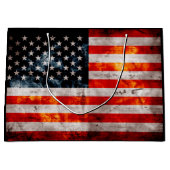 風化させたヴィンテージの米国旗 ラージペーパーバッグ (正面)