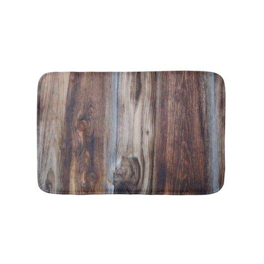 風化させた古い木製の壁の質 バスマット (正面)