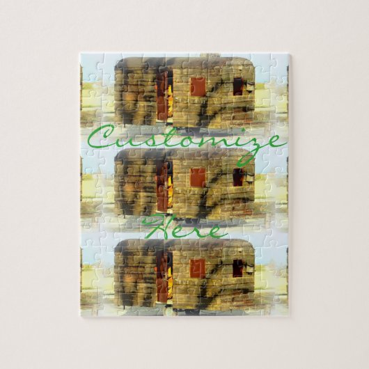 風化させた木製のジプシーのキャラバン ジグソーパズル (縦)