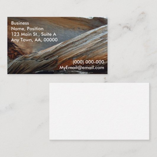 風化させた木製の名刺 名刺 (正面/裏面)