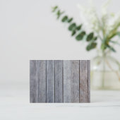 風化させた木製の穀物の板の背景のテンプレート 名刺 (スタンド正面)