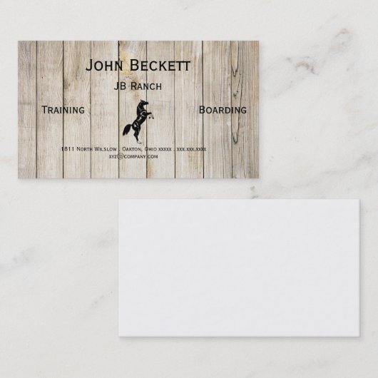 風化させた板馬の牧場および搭乗 名刺 (正面/裏面)