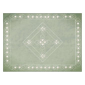 風化させた石造りおよびケルト十字w/hearts テーブルクロス (正面(横))