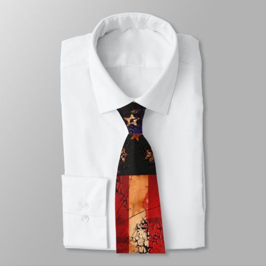 風化させた錆ついた米国旗 ネクタイ (タイ)