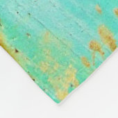 風化させた青い皮のペンキの木製のハートの記号 フリースブランケット (角)