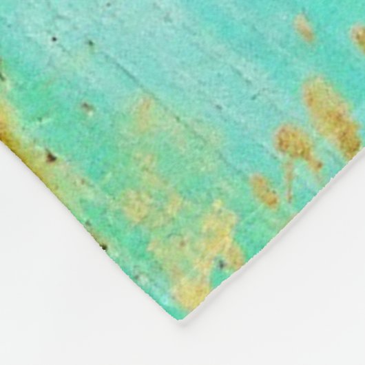 風化させた青い皮のペンキの木製のハートの記号 フリースブランケット (角)