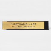 風化されたアンティーク真鍮金ゴールド+ブカスタムックドアと デスクネームプレート (正面)