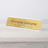 風化されたアンティーク真鍮金ゴールド+ブカスタムックドアまたは デスクネームプレート (正面)