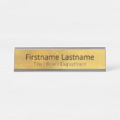 風化されたアンティーク真鍮金ゴールド+ブカスタムックドアまたは デスクネームプレート (正面)