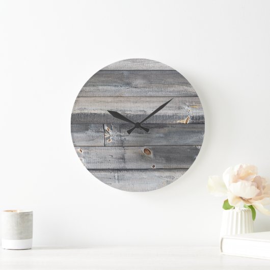 風化されたウッドファームハウス ラージ壁時計 (ホーム)
