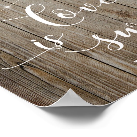 風化されたウッド&ライトラブはスイートデザートサイン ポスター (角)