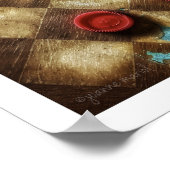 風化されたチェッカーボードポスタープリント ポスター (角)