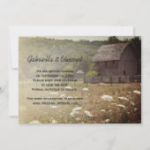 風化されたバーンカントリーファームウェディング日付を保存 招待状 (正面)
