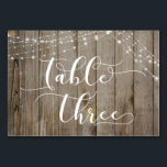 風化された木材とライトストリングテーブルスリーカード テーブルナンバー<br><div class="desc">この素朴でエレガントな結婚式とイベントの招待スイートデザインのプレゼント人気があるの一部の結婚デザインの傾向が新鮮な方法で組み合わされた。茶色の木の背景と光のアクセントの二重列で、私はデザインセットの鍵の単語やフレーズを描いたグラフィックに描写モダンは、美しいスクリプトのフォントを組み合わせている。このテーブルカードファンシーは「タイ読プ」「テーブル3」。このコレクションは、国や結婚式の後のレセプションやお祝いのイベントに最適カジュアルである。すべてのレイヤのロックを解除して、必要な量のコントロールを可能にする。// 19 // *****中央の文字グラフィックは非常に大きいので、あなたのホルダーとマージンをチェックし、手紙があなたのホルダーのデザインのどの部分によってもカバーされないことを確認したい。グラフィックのサイズを変更もしするには、サイズを小さくする必要がある。単にクリックカーカスタマイズドに対して、フィット感を見て減らその寸法に最上層を選択する!*****</div>