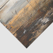 風化された木材のデコパージュ上のハイランドカウズポートレート 薄葉紙 (詳細)