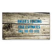 風化された木製フェンスのピケと爪、 ネイル&ノット マグネット名刺 (正面)