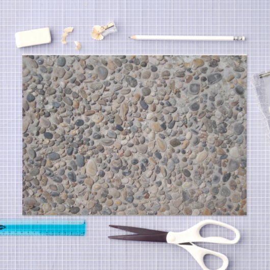風化された石畳の小石のテクスチャDIYデコール 薄葉紙 (クラフト)