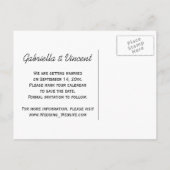 風化された納屋の国の結婚式の日付保存 案内ポストカード (裏面)