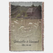 風化された納屋の国の結婚式の記念 スローブランケット (正面縦)